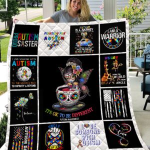 Cup Girl Autism Blanket Quilt  Quilt